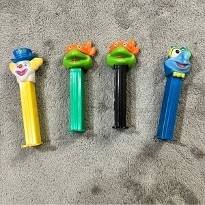 Pez Dispensers Gonzo Clown and 2 TMNT michealangelo Varioations